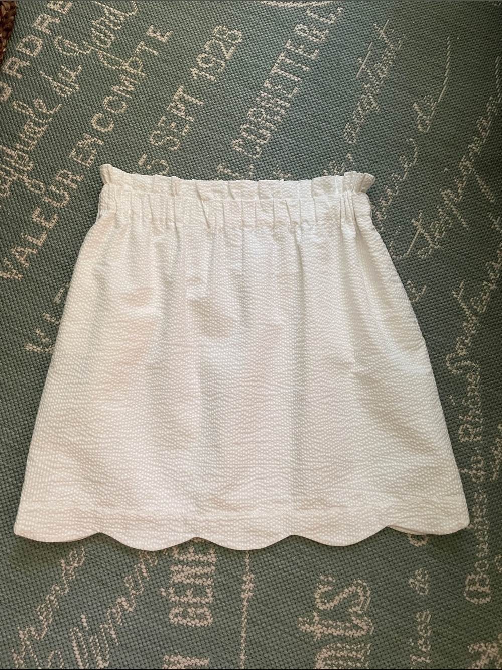 Lauren James White Scallop Hem Mini Skirt